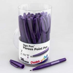 image:imagePentel Arts Sign Pen Fibertipped Black Ink 36pk Canister S520PC36AViolet
