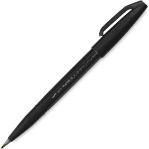 image:imagePentel Arts Sign Pen Touch Fude Brush Tip GoldSilver Pack of 2 SES15CBPXZBlack