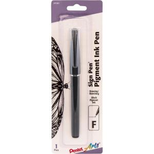 image:imagePentel Arts Sign Pen with Pigment Ink Black Ink ST150BPA1 Count Pack of 1