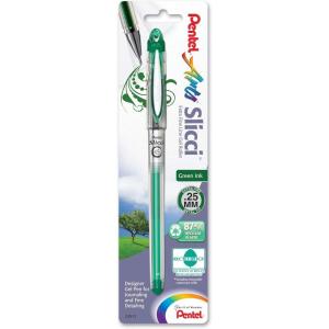 image:imagePentel Arts Slicci 08mm Needle Tip Medium Gel Pen Silver Metallic Ink BG208Z 12 PackGreen