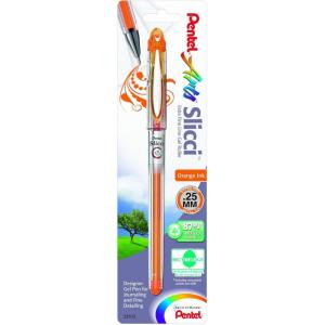 image:imagePentel Arts Slicci 08mm Needle Tip Medium Gel Pen Silver Metallic Ink BG208Z 12 PackOrange