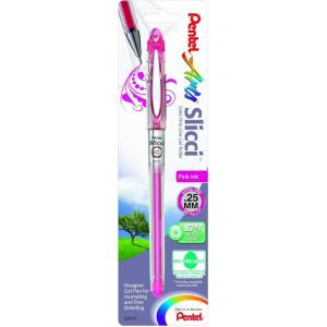 image:imagePentel Arts Slicci 08mm Needle Tip Medium Gel Pen Silver Metallic Ink BG208Z 12 PackPink