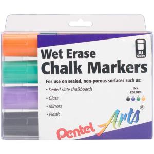 image:imagePentel Arts Wet Erase Chalk Marker Jumbo Tip Black Ink Box of 12 SMW56AMixed