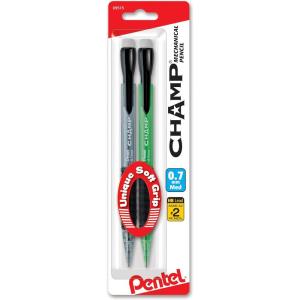 image:imagePentel Champ Mechanical Pencil 07mm Assorted Barrels Barrel Color May Vary 2 Pack AL17BP2