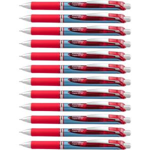 image:imagePentel EnerGel Deluxe RTX Retractable Liquid Gel Pen Medium Line Needle Tip Blue Ink Box of 12 BLN77C 07mm needleRed