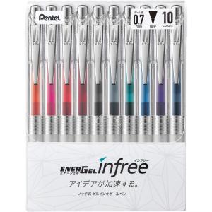 image:imagePentel EnerGel Ink Ballpoint Pen EnerGel Infree 07mm ball 10 Color Set BL77TL10