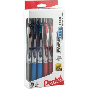 image:imagePentel EnerGel RTX RT Liquid Gel Pen Med Metal Tip 07mm Blue Ink Box of 12 BL77PC12C1Assorted