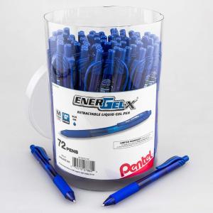 image:imagePentel EnerGelX Retractable Gel Pen 07mm Med Line Red Ink 72PK Canister BL107PC72BBlue