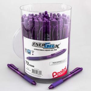 image:imagePentel EnerGelX Retractable Gel Pen 07mm Med Line Red Ink 72PK Canister BL107PC72BViolet