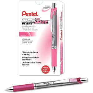 image:imagePentel EnerGize Mechanical Pencil 07mm Pink Accents Box of 12 PL77PPink Accents