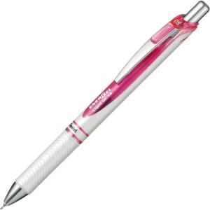 image:imagePentel Energel Knock Ballpoint Pen 05mm Needle Tip Black Ink Silver Body with Black Accent BLN75ZAPearl White Body with Pink Accent