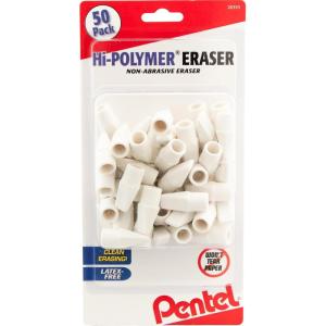 image:imagePentel HiPolymer Cap Eraser White 50PackRectangular