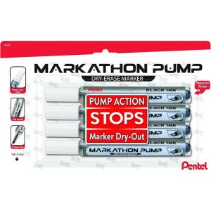 image:imagePentel Markathon Pump Dry Erase Marker Chisel Tip Black Ink 12 Pack MWL6SXABlack