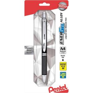 image:imagePentel PINK BCA EnerGel Alloy RT Premium Liquid Gel Pen 07mm Medium Line Pink Barrel Black Ink 1 Pack BL407PBPABlack