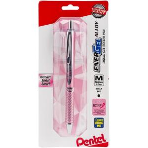 image:imagePentel PINK BCA EnerGel Alloy RT Premium Liquid Gel Pen 07mm Medium Line Pink Barrel Black Ink 1 Pack BL407PBPAPink
