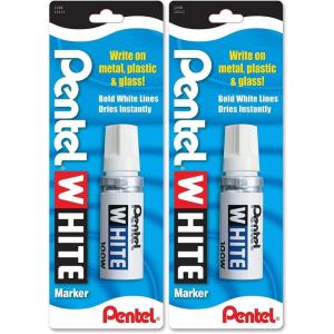 image:imagePentel Permanent Marker White Broad Point 1 Pack 100W1 Count Pack of 2