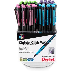 image:imagePentel QUICK CLICK Pop Mechanical Pencil 07mm Medium 2B Lead Black Barrel wSky Blue Trim Box of 12 PD217AS42 Count Pack of 1