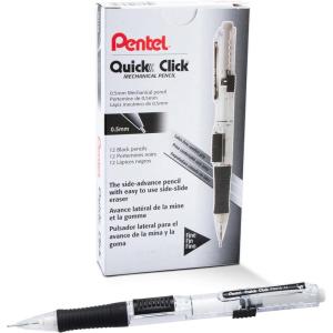 image:imagePentel Quick Click Mechanical Pencil 07mm Medium Black Barrel Box of 12 Pencils PD217ABlack