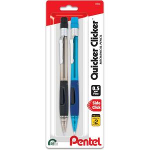 image:imagePentel Quicker Clicker Mechanical Pencil 050 mm Assorted 2 Per Pack PD345BP2K62 Count Pack of 1