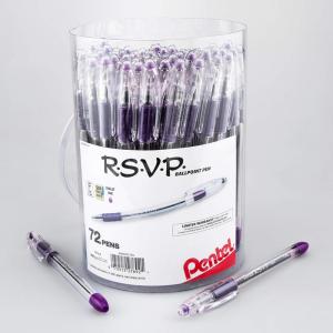 image:imagePentel RSVP Ballpoint Pen Fine Line 07mm Black Ink 72 Pack Canister BK90PC72AViolet