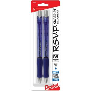image:imagePentel RSVP Super RT Ballpoint Pen 07mm Fine Line Assorted Ink Pack of 4 BX477BP4M1Blue