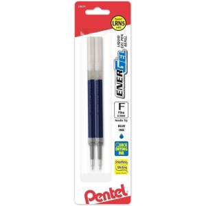 image:imagePentel Refill Ink For ENERGEL amp Lancelot Gel Pen 05mm Needle Tip Fine Blue Ink Pack of 2 LRN5BP2C