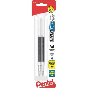 image:imagePentel Refill Ink For ENERGEL amp Lancelot Gel Pen 07mm Metal Tip Medium Red Ink Pack of 2 LR7BP2BBlue