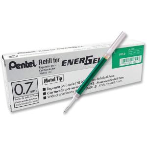 image:imagePentel Refill Ink for BL57BL77 EnerGel Liquid Gel Pen 07mm Metal Tip Green Ink Box of 12 LR7D12Green