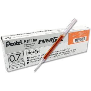 image:imagePentel Refill Ink for BL57BL77 EnerGel Liquid Gel Pen 07mm Metal Tip Green Ink Box of 12 LR7D12Orange