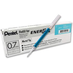 image:imagePentel Refill Ink for BL57BL77 EnerGel Liquid Gel Pen 07mm Metal Tip Green Ink Box of 12 LR7D12Sky Blue