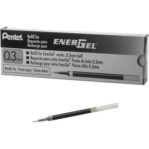 image:imagePentel Refill Ink for EnerGel Liquid Gel Pen 03mm Extra Fine Line Needle Tip Black Ink Box of 12 LRN3ABlack