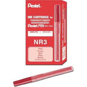 image:imagePentel Refill Ink for Handy Lines Permanent Marker Red Ink Box of 12 NR3BRed