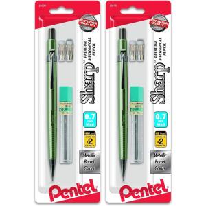 image:imagePentel Sharp Mechanical Pencil 07mm Metallic Barrels Refill Eraser Barrel color may varyP207MLEBP1 Count Pack of 2