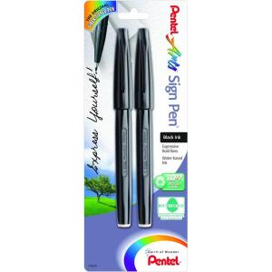 image:imagePentel Sign Pen FiberTipped Pen Blue Ink Box of 12 S520CBlack
