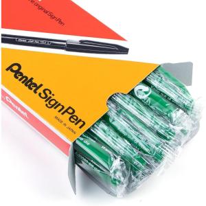 image:imagePentel Sign Pen FiberTipped Pen Blue Ink Box of 12 S520CGreen