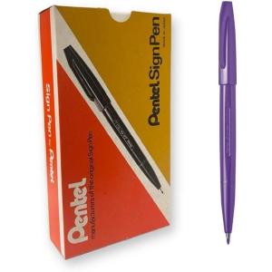 image:imagePentel Sign Pen FiberTipped Pen Blue Ink Box of 12 S520CViolet