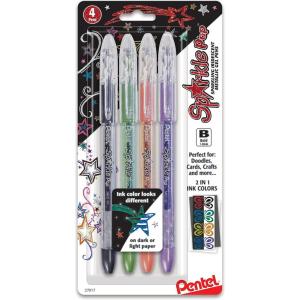 image:imagePentel Solar Pop Neon Gel Pen 06mm Fine Line Assorted Colors Pack of 8 K96BP8M1 Count Pack of 4