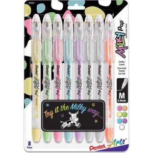 image:imagePentel Solar Pop Neon Gel Pen 06mm Fine Line Assorted Colors Pack of 8 K96BP8M8 Count Pack of 1