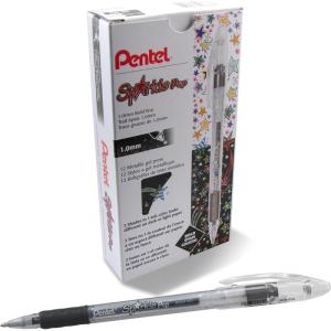 image:imagePentel Sparkle Pop Metallic Gel Pen 10mm Bold Line Pink Box of 12 Pens K91DPBlack