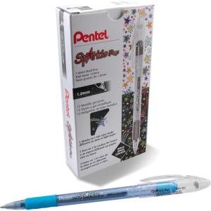 image:imagePentel Sparkle Pop Metallic Gel Pen 10mm Bold Line Pink Box of 12 Pens K91DPBlue