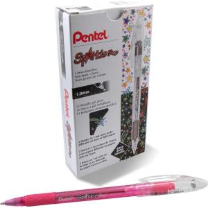image:imagePentel Sparkle Pop Metallic Gel Pen 10mm Bold Line Pink Box of 12 Pens K91DPPink