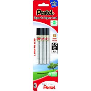 image:imagePentel Super HiPolymer Lead Refill 05mm Fine HB 36 Pieces of Lead C505BP3HBK6HB