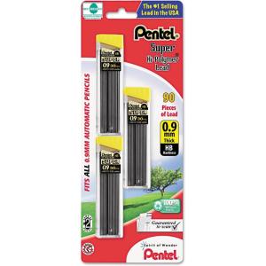 image:imagePentel Super HiPolymer Lead Refills 09 mm Thick HB Pack of 3 90 Pieces of Lead C29BPHB3Single