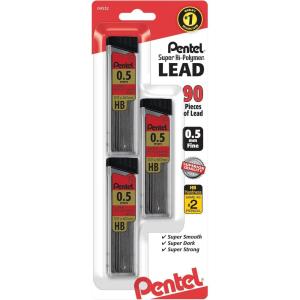 image:imagePentel Super HiPolymer Refills 07 mm Medium HB 180 Pieces of Lead C27BPHB690 Count Pack of 1