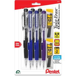 image:imagePentel TwistErase Click Mechanical Pencil 09mm Pack of 6 Pencils with 2 Pack of Lead Refills PD279TLBP6MLead Size 09mm