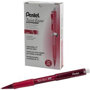 image:imagePentel TwistErase EXPRESS Mechanical Pencil 09mm Red Barrel Box of 12 QE419B
