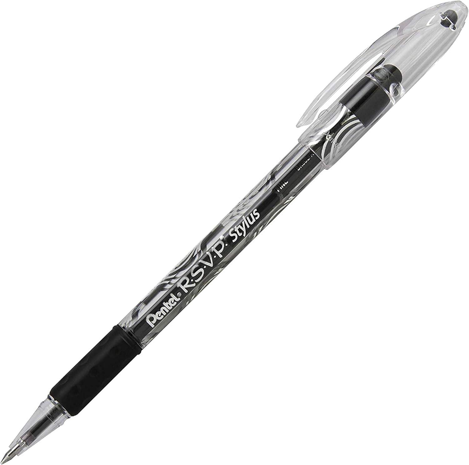image:imagePentel BK90LA RSVP Stylus Ballpoint Black Ink Pens 24 Pack