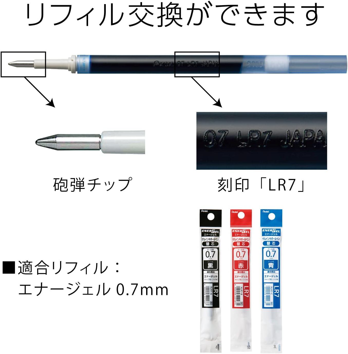 image:imagePentel BL80C 10 Blue Gel Ballpoint Pen EnerGel Ink 10 Pens003 inch 07 mm Blue Silver Shaft