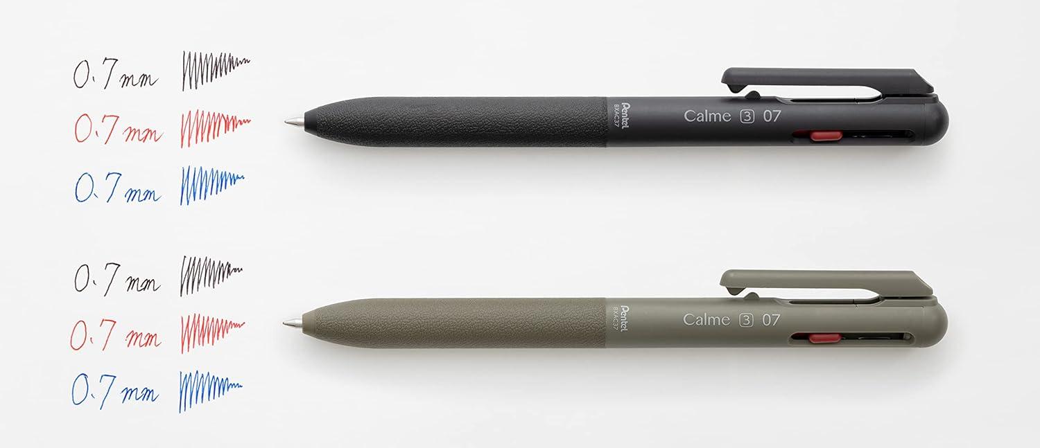 image:imagePentel BXAC37A Calme TriColor Ballpoint Pen 003 inches 07 mm Black