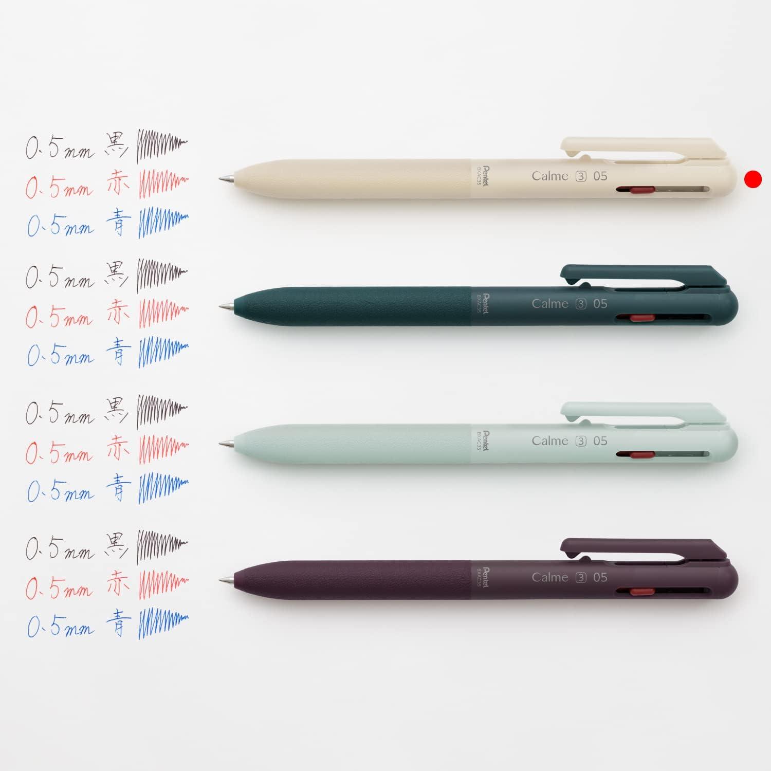 image:imagePentel BXAC37S TriColor Ballpoint Pen Calme 003 inches 07 mm Turquoise BlueBeige Shaft